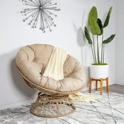 Milliard Papasan Chair with 360-Degree Swivel, Wood, Color - Tan