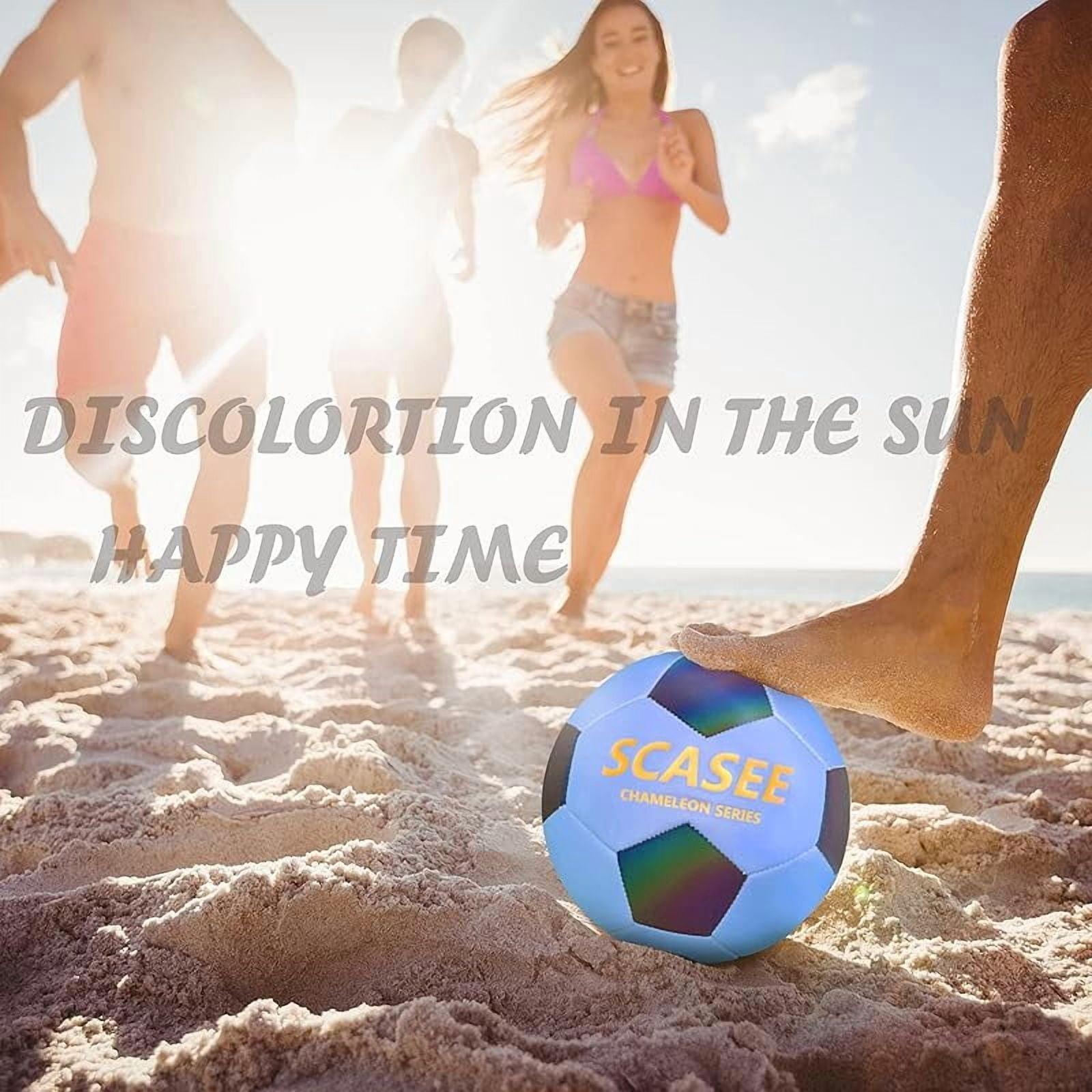 Glow Soccer Ball-Flash Holographic Reflective and Leather Size 4 & Size 5 Soccer Balls (Adult/PRO)-Discoloration in The Sun-Gifts for Men Women Indoor Outdoor Soccer Training