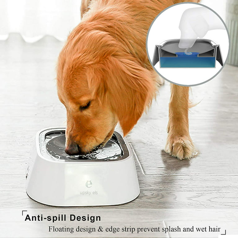 35oz/1.5L Dog Water Bowl, No-Spill Slow Water Feeder Dog Bowl
