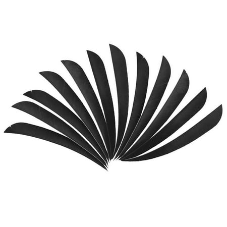 Aoanydony 12pcs 3inch Turkey Feathers Fletchings Vanes Black 3 Inch