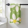 thumbnail image 3 of REGALWOVEN Floral Pattern Pure Cotton Soft Absorbent Decorative Hand Towels for Bathroom 13 x 29 Inch Green 2-Piece, 3 of 7