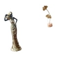 thumbnail image 6 of Dualoai African Tribal Lady Leaf Sculpture Vintage Metal Figurine Nordic Creative Ornament Abstract Tabletop Statue for Desk Cabinet Bedroom Housewarming Party Home Decor, 6 of 8