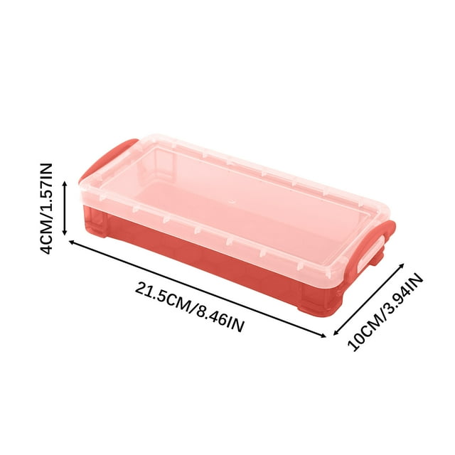 Jovati Plastic Pencil Case with Lid, Transparent, 1 Count