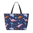 thumbnail image 2 of Kdxio Dinosaur for Beach Bag for Women Large Beach Tote Bag Waterproof Sandproof Swim Bag with Zipper Pockets Beach Vacation Travel, 2 of 7