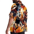 thumbnail image 3 of Football Men's Hawaiian Shirt, Short Sleeve Printed Button Down Beach Casual Tops, Summer Spread Collar Men's Shirts, 3 of 6
