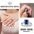 thumbnail image 4 of Bestyle 2ct Square-Cut Synthetic Sapphire Rings Pure S925 Sterling Silver Open Band Rings September Birthstone Birthday Gift for Mom Wife Girlfriend Daughter, 4 of 9