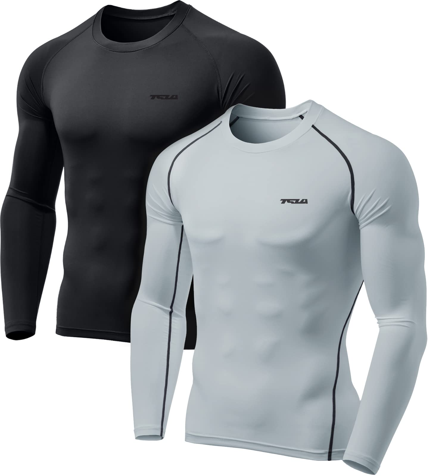 TSLA Mens Thermal Long Sleeve compression Shirts, Athletic Base Layer Top,  Winter gear Running T-Shirt, Heat core 2pack BlackLight grey, XX-Large  Walmart Canada