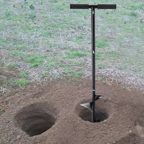 Oukaning Manual Hand Earth Auger Fence Post Drill Tshaped Hole Borer