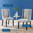 thumbnail image 3 of Modway Renew Parsons Performance Velvet Dining Side Chairs - Set of 2 in Light Gray, 3 of 9