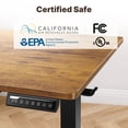 thumbnail image 6 of 55" x 24" Electric Standing Desk with Keyboard Tray, Height Adjustable Sit Stand up Desk with Headphone Hook & 4 Height Memory Pre-Set for Home Office, Rustic Brown, 6 of 10