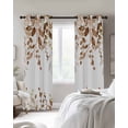 thumbnail image 2 of Orange Brown Eucalyptus Blackout Curtains for Bedroom, Thermal Insulated Drapes, Watercolor Spring Weeping Botanical Black Out Curtains 63 Inch Long Room Darkening Kitchen Curtains 42"x63" 2 Panels, 2 of 8