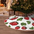 thumbnail image 6 of Daiia Hand Drawn Strawberry Drawing Merry Christmas Tree Skirt , Xmas Large Lace-up Tree Skirt, Santa Snowflakes Rustic Home Decorations New Year Party Farmhouse Decor-48", 6 of 7