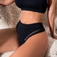 thumbnail image 3 of Gibobby Pantaletas de algodón para mujer Tanga para mujer, encaje negro, media nalga, ropa interior cómoda(Negro,CH), 3 of 5