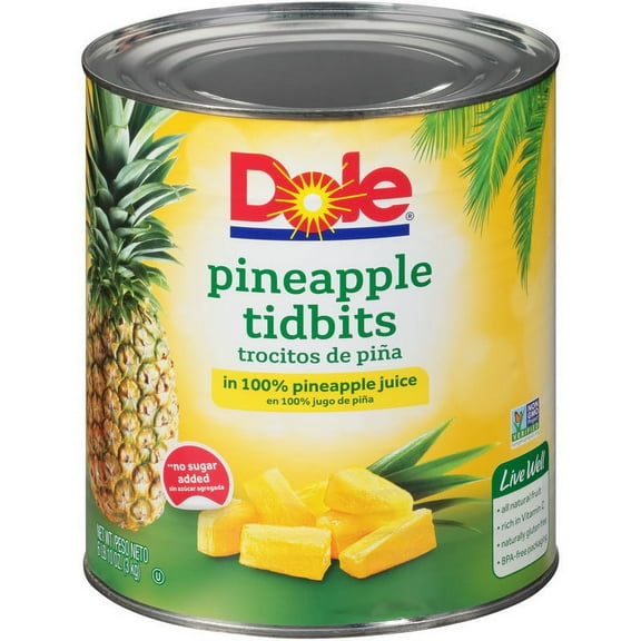 Dole Pineapple Tidbits in Juice 106 oz Can, 106 oz - Case of 6