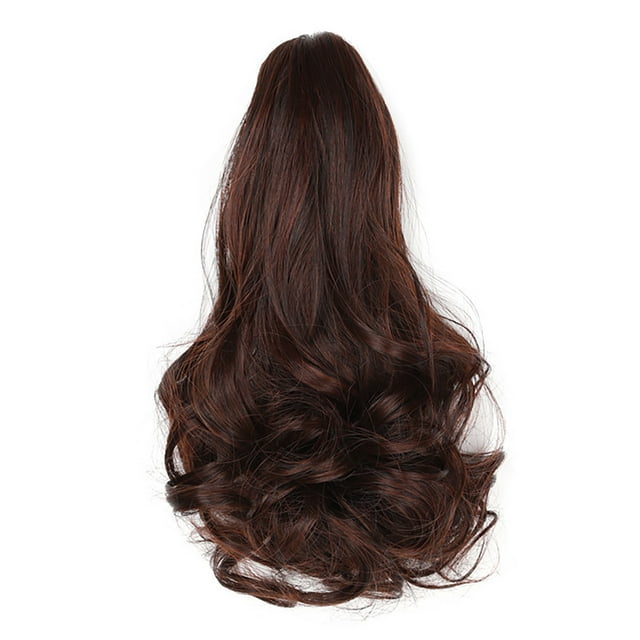 Short Big Wave Wig Ponytail - High Temperature Yarn, Clip-On & Fluffy Curls - Versatile Hair Accessory for Women
