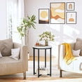 thumbnail image 7 of Baxluxe Modern Side Table 2-Piece Set, Marble-Look Round Metal Side Table, Coffee Side Table, Suitable for Living Room, Bedroom, Small Room, White/Black, 7 of 7