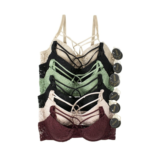 Paquete de Brasier Adda Lingerie Modelo Miriam, Estilo moderno con varillas, Colores surtidos