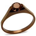 thumbnail image 1 of Alamode TK2592-5 Femmes IP Bague en Acier Inoxydable avec AAA Grade CZ en Café Léger - Taille 5, 1 of 1