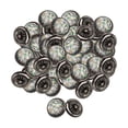 thumbnail image 2 of 50 botones para ropa, botones de costura de moda, botones metálicos redondos para abrigos. Negro Plata, 2 of 9
