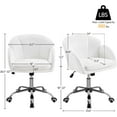 thumbnail image 2 of CRXX Cute Desk Chair for Home Office, Adjustable Vanity Chair Modern Upholstered Chair Swivel Rolling Task Chair with Armrests for Work, Study, Living Room, Bedroom, Snowy, 2 of 10