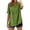 Green, variant on Women's Casual Solid Color Stand Up Collar Cotton Linen Button Down Shirt, 3/4 Sleeve with Side Slits, Lightweight Blouse for Daily Spring Summer Wear Navy XXL