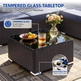 thumbnail image 6 of 7 Piece Rattan Sectional Sofa Set, Outdoor Conversation Set, All-Weather Wicker Sectional Seating Group with Cushions & Coffee Table, Morden Furniture Couch Set for Patio Deck Garden Pool, 6 of 9