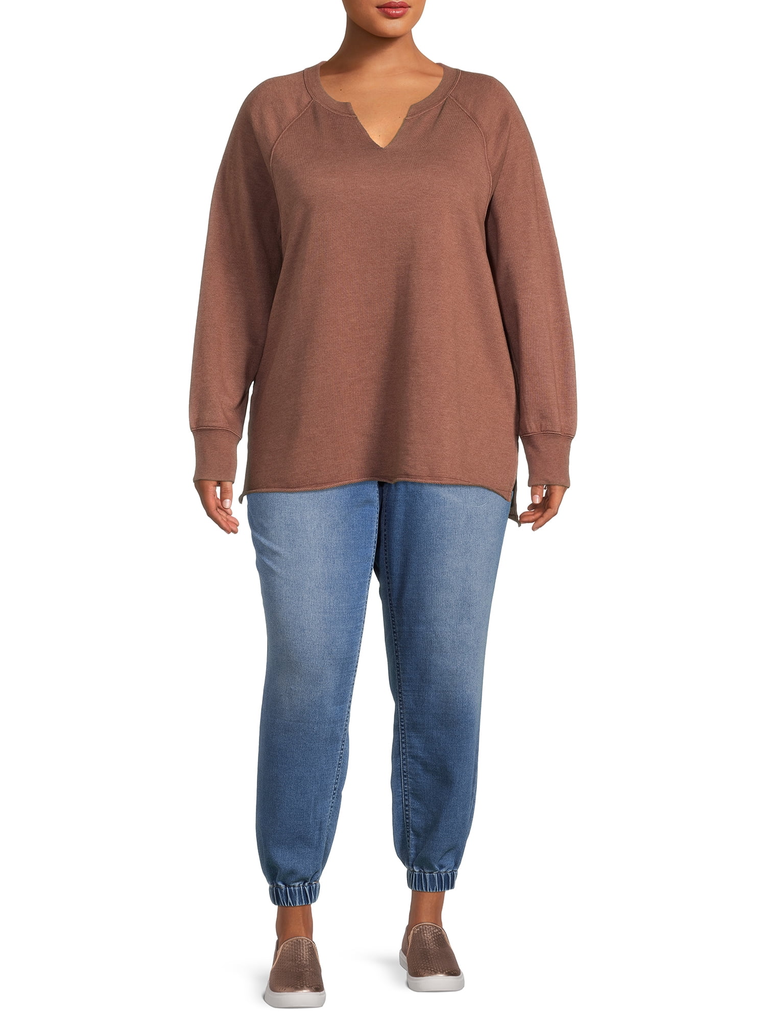 Terra & Sky Women's Plus Size French Terry Sweatshirt