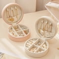 thumbnail image 3 of Bobasndm Travel Jewelry Organizer Box,Small Travel Jewelry Storage Case with Mirror, Mini PU Leather Jewelry Holder Boxes for Earrings, Rings, Necklaces, Gift for Women, Girls, 3 of 9