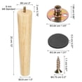 thumbnail image 2 of Paquete de 4 patas de muebles, patas de madera redondas de 10 pulgadas para sofá, pies de silla de reemplazo, 2 of 6