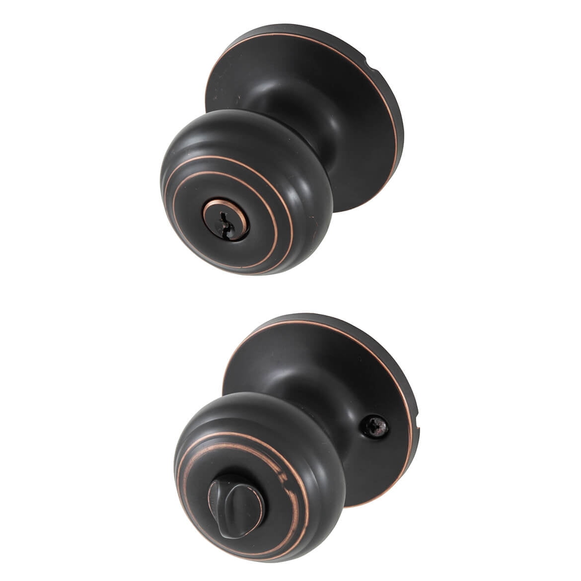 KNOBWELL Brushed Nickel Door Knobs - 10 Pack Round Ball Passage Knobs For Closet & Interior Doors