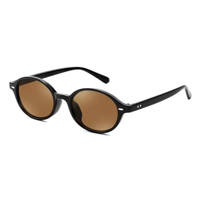 Gafas de sol FEISEDY Retro Oval B1171 para mujer, color negro y té