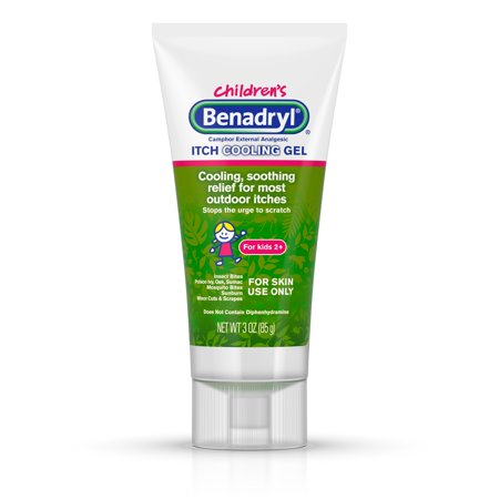 Benadryl Cooling Anti-Itch Gel for Kids, Travel Size, 3 Oz tube