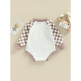 thumbnail image 4 of One opening Baby Crewneck Sweatshirt Romper Boy Girl Checkerboard Oversized Onesie Pullover Sweater Neutral Baby Clothes Fall, 4 of 8