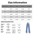 thumbnail image 3 of WTOBBY Women's High Waist Straight Leg Loose Fit Casual Trousers, Denim Jeans Style for Everyday Comfort and Versatile Styling,Blue L, 3 of 6