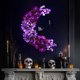 thumbnail image 3 of 2024 Nueva corona de Halloween, coronas de gato negro de luna de Halloween con luces, decoración del hogar para colgar, corona de gato negro de luna de flores, decoración de pared de fiesta para el ho, 3 of 7