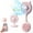 Pink, variant on LC-dolida Foldable Silent Handheld Fan, Mini Desktop Fan with Suction Cup, 3 Adjustable Speeds 360°Rotation, Hands Free Lightweight,USB Charging for Camping Home Office Travel, White