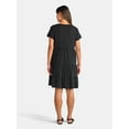 thumbnail image 3 of Time and Tru Women's Tiered Cotton Dress with Short Sleeves, Sizes XS-XXXL, 3 of 4