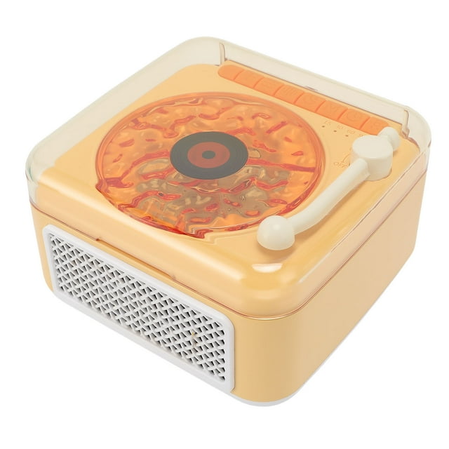 Record Player Style Speaker, Wave Speaker Multifunctional for Party White,Pink,Yellow,Black
