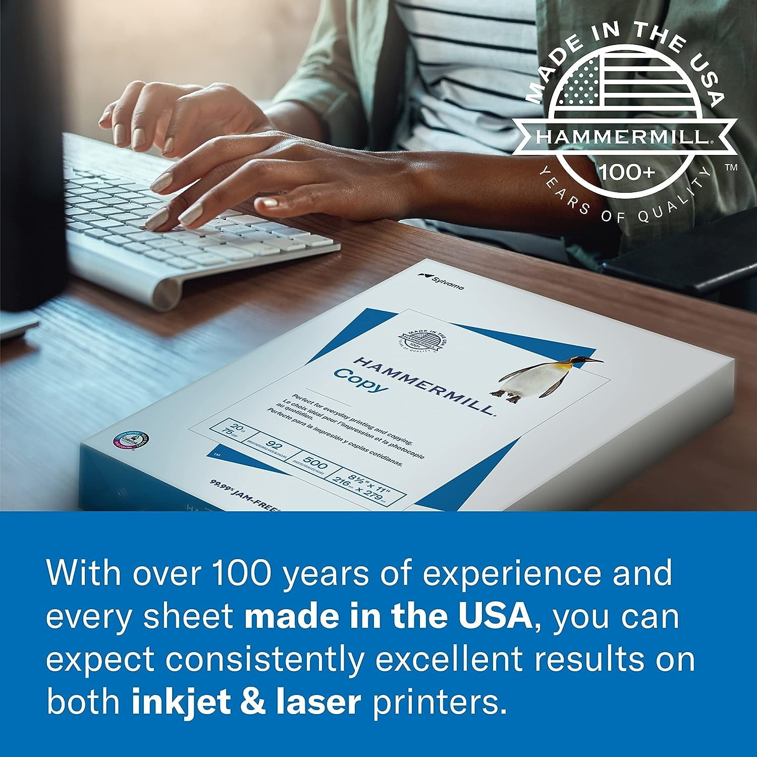 Hammermill Copier Digital Cover Stock, 100 lbs., 8 1/2 x 11, Photo White, 1500 Sheets