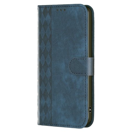 Hee Hee Smile Phone Case for Samsung Galaxy A72 5G Checkered Pattern Leather Cover Back Cover