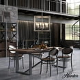 thumbnail image 3 of Hunter - Woodburn 6-light Brushed Nickel, Extra Large Pendant Light, Dimmable, Modern Style, Rectangle Shaped, for Bedrooms, Dining, Living Rooms - 19809, 3 of 7