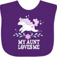 thumbnail image 3 of Inktastic My Aunt Loves Me Unicorn Girls Baby Bib, 3 of 4