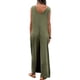 thumbnail image 4 of VISgogo Mono para mujer, elegante, sin mangas, patchwork, suelto, largo, pierna ancha, pantalones con bolsillos VISgogo  moda, 4 of 9