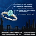 thumbnail image 2 of Gem Stone King 10K Two Tone Gold Blue Apatite and Lab Grown Diamond Engagement Ring for Women | 1.50 Cttw | Oval 8X6MM | Gemstone Birthstone | Size 9, 2 of 6