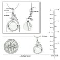 thumbnail image 4 of Dazzlingrock Collection 8 mm Round Freshwater Pearl & White Diamond Elegant Swirl Pendant for Women with 18 Inch Gold Chain in 18K White Gold, 4 of 5