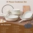 thumbnail image 2 of Soday 15Pcs Pots and Pans Set Removable Handle Cookware Cooking Nonstick Cookware Oven Safe,White, 2 of 8