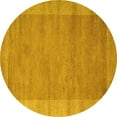 thumbnail image 1 of Ahgly Company Indoor Round Abstract Yellow Contemporary Area Rugs, 3' Round, 1 of 4