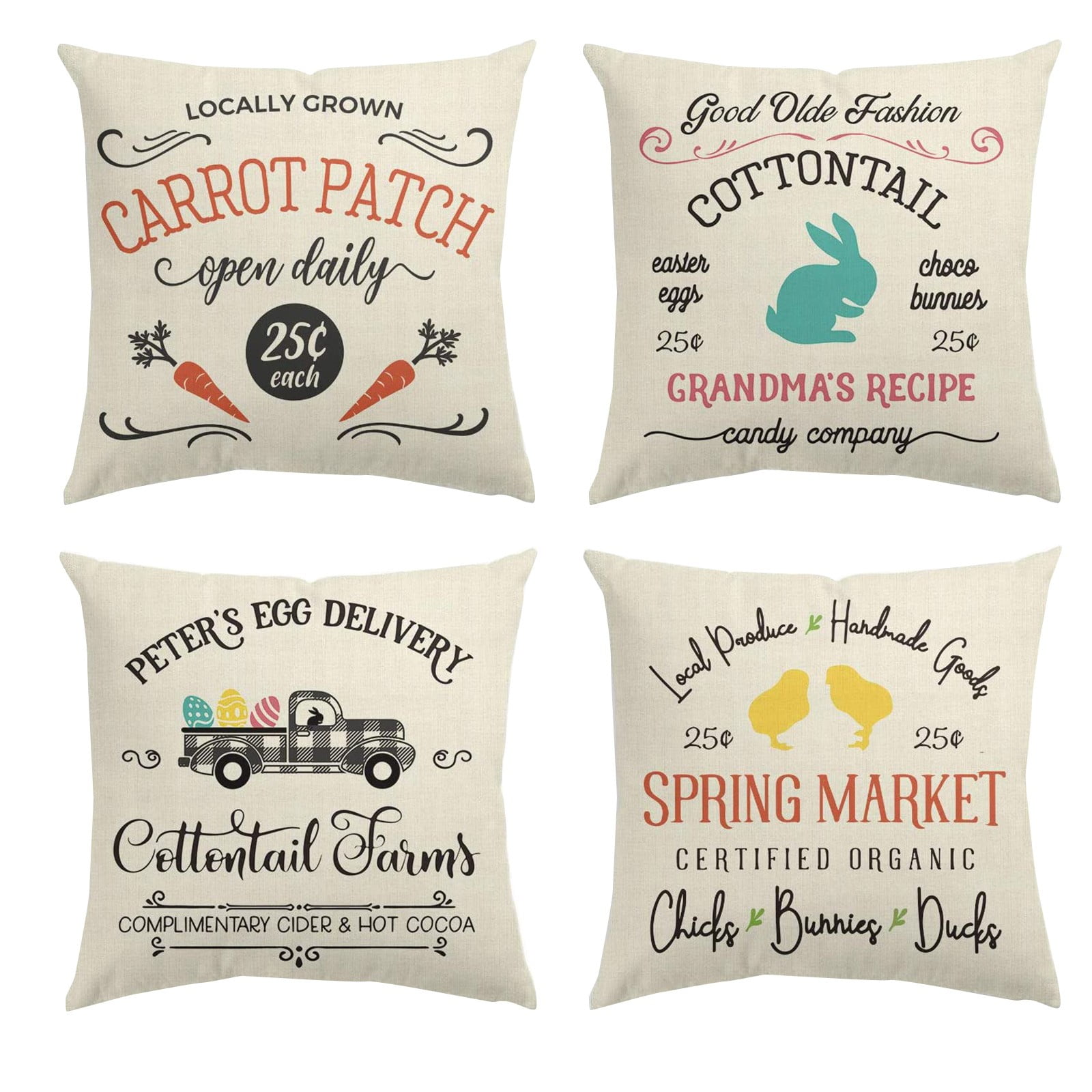 Spring Market Pillow Cover, Easter Pillow Cover, Spring Pillow