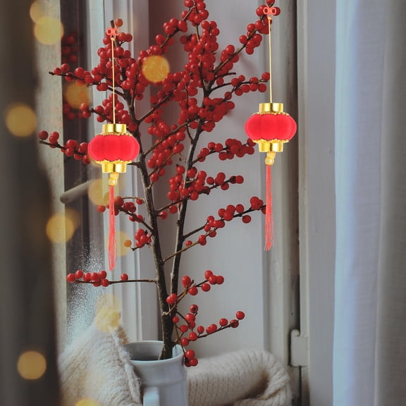 LOLIPPYY 30Pcs Red Small Lantern Pendants for Chinese New Year and Holiday Decorative Use