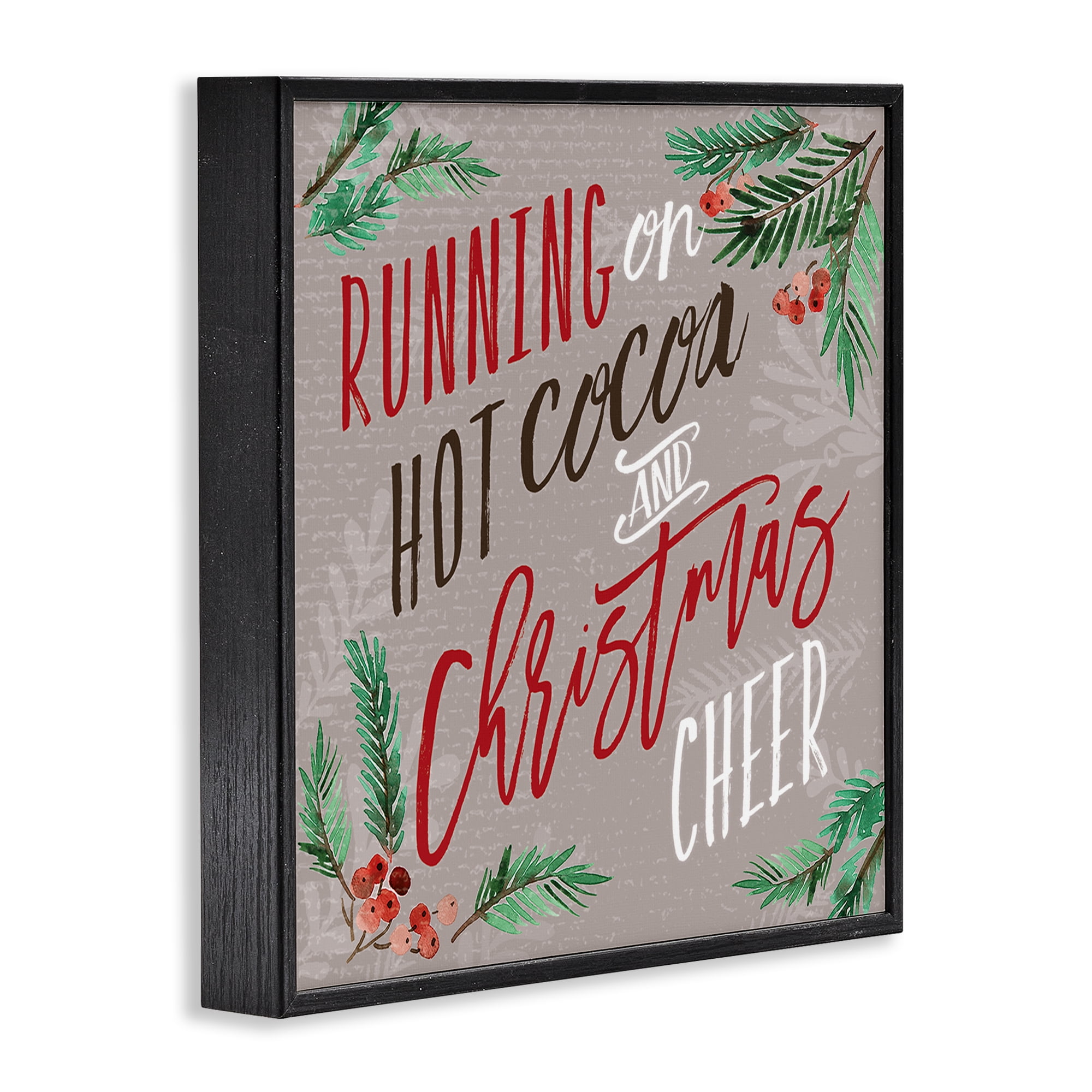 Stupell Industries Cocoa & Christmas Cheer Holiday Painting Black Framed Art Prints Wall Art, 24 x 24